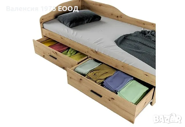 Легло с чекмеджета Сити 2023 дъб артисан или комбинация мока/ лате, снимка 4 - Спални и легла - 47352824