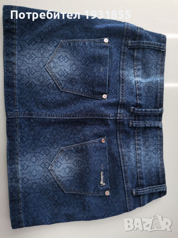 Дънкова пола с десен, снимка 6 - Поли - 36442708