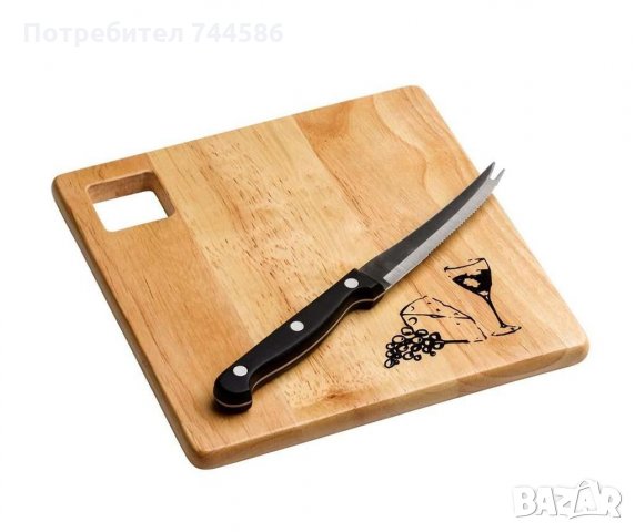 Комплект дъска за рязане и нож за сирена, снимка 2 - Прибори за хранене, готвене и сервиране - 30553895