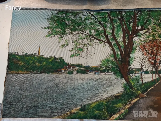 Китайски ситопечат "Изглед към реката" 1940 г , снимка 9 - Колекции - 47695078