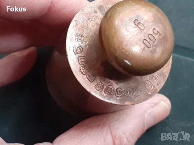 Комплект стари антикварни теглилки тежести с кутия - бронз, снимка 5 - Антикварни и старинни предмети - 50863129