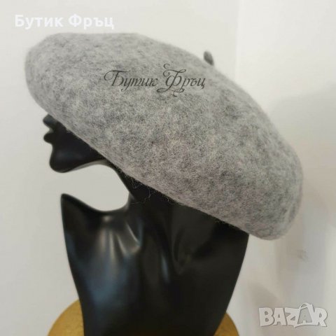 Вълнена барета сива, снимка 3 - Шапки - 30850016