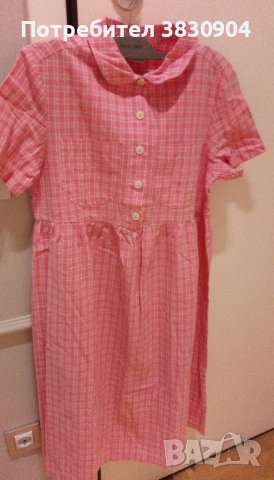 Рокля Benetton size XL, 100% памук, розова