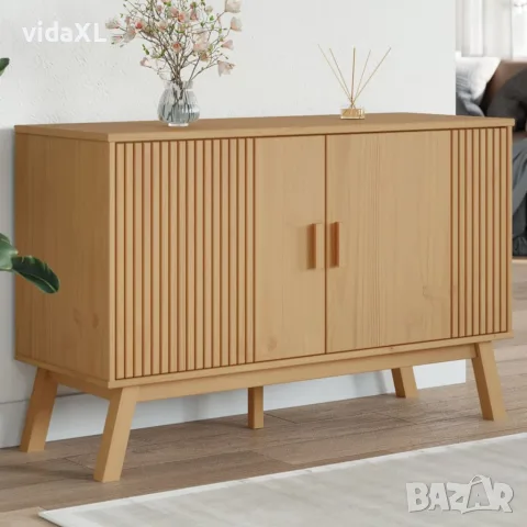 vidaXL Сайдборд OLDEN, кафяв, 114x43x73,5 см, бор масив, снимка 2 - Бюфети - 56147291