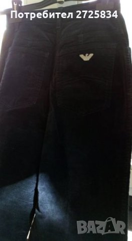 Оригинален Armani Jeans, синьо кадифе, размер 28, снимка 2 - Дънки - 34187672