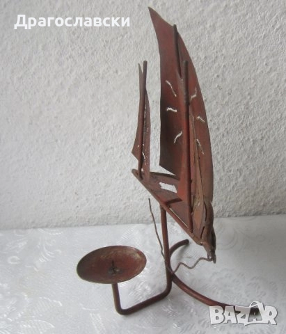 Свещници: Кораб и Стар ажурен градински фенер, свещник, за свещ ламарина метал, стъкло, снимка 9 - Антикварни и старинни предмети - 28874093