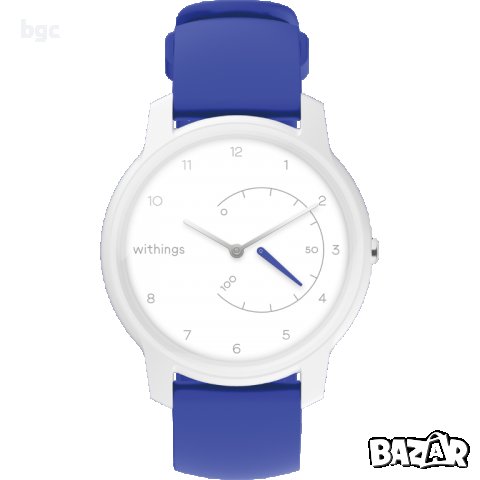 НОВ Часовник Smartwatch Withings Move, White/Blue Батерия с 18 месеца живот!, снимка 1 - Смарт гривни - 40028487