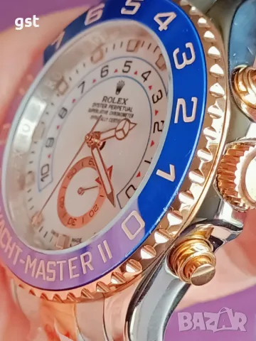 Топ Rolex 44mm.Yacht Master II GMT bi colour Ceramic дубликат Clone Часовник 