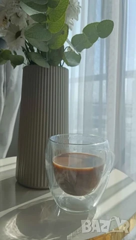Стъклена чаша за кафе с двойно дъно 200ml