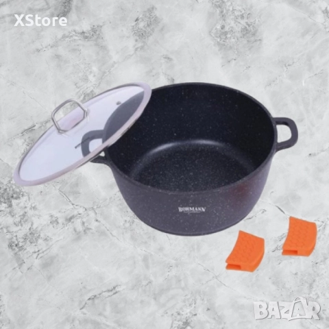 Тенджера Bohmann BH 7350-36 MRB, 40см.-17.5л. лят алуминий, силиконови дръжки, снимка 5 - Съдове за готвене - 52507117