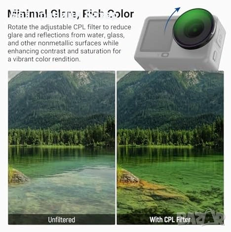Нови NEEWER CPL ND филтри за DJI Osmo Action 6 ND8 ND16 ND32 екшън камера, снимка 3 - Обективи и филтри - 54353696