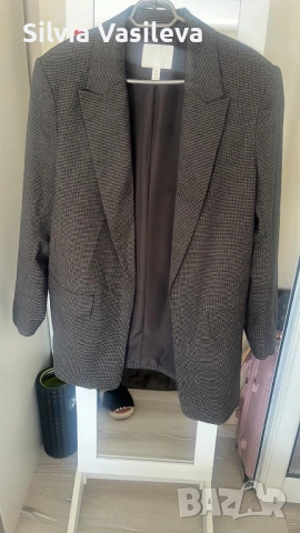 Дамско сако H&M кафяво, снимка 3 - Сака - 54235162