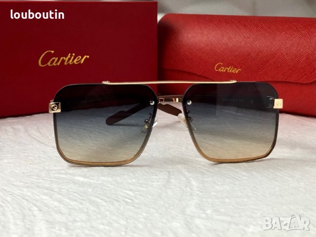 Cartier висок клас мъжки слънчеви очила с дървени дръжки, снимка 7 - Слънчеви и диоптрични очила - 42814317