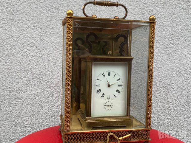 Каретен часовник репетир,будилник и гонг, снимка 6 - Антикварни и старинни предмети - 31444712