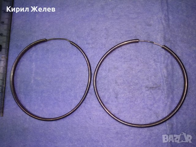 ЕФЕКТНИ СРЕБЪРНИ ВИНТИДЖ АРТ ГОЛЕМИ ОБЕЦИ СРЕБРО 925 РЪЧНА МАЙСТОРСКА РАБОТА 40020, снимка 2 - Обеци - 42843786