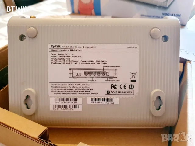 Безжичен N-lite рутер ZYXEL NBG 416N
! , снимка 5 - Рутери - 47925371