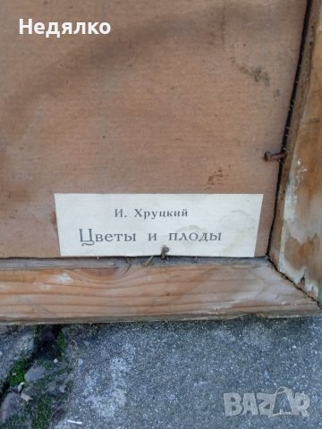 И.Хруцкий, Цветя и плодове, картина, репродукция,1965г, снимка 8 - Антикварни и старинни предмети - 40356540