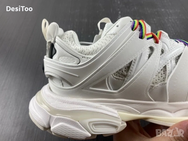 Balenciaga Track Sneaker "White/Rainbow Laces" , снимка 3 - Маратонки - 54358899