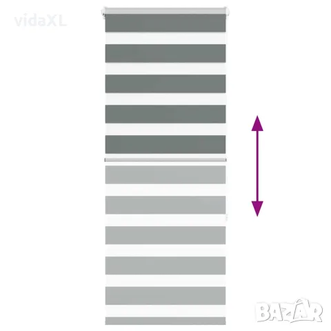 vidaXL Зеброва щора 65x150 см Ширина на плата 60,9 см Полиестер, снимка 4 - Щори - 56147384