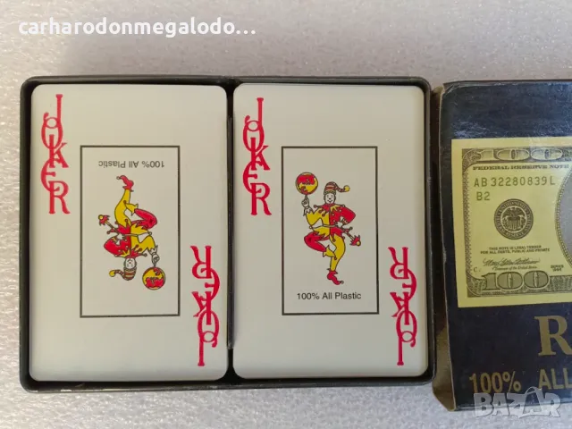 КАРТИ 100 ПРОЦЕНТА ПЛАСТИК JAPAN Кутия с 2 комплекта Чисто Нови, снимка 2 - Колекции - 48498307