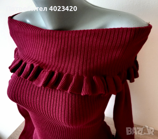 Дамска блуза  бордо, снимка 5 - Блузи с дълъг ръкав и пуловери - 44747627
