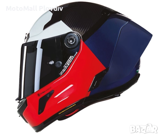 Каска Nolan X-804 RS Ultra Carbon Blocco 348 Black Red Blue White - Гланц ECE 22.06, снимка 2 - Аксесоари и консумативи - 51889682