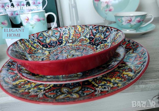 Десертна чиния ЧЕРВЕНО КАДИФЕ, снимка 1