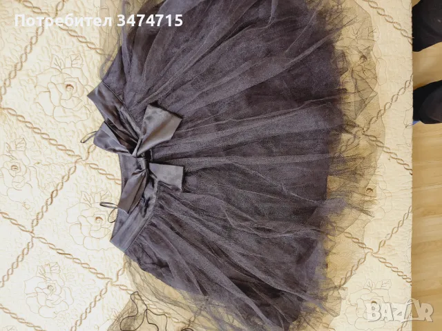 Черна пола S  тюл редове