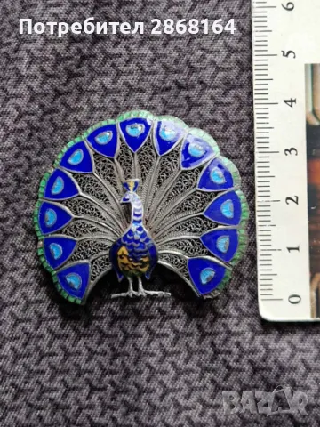 Стара сребърна брошка, снимка 3 - Антикварни и старинни предмети - 48736801