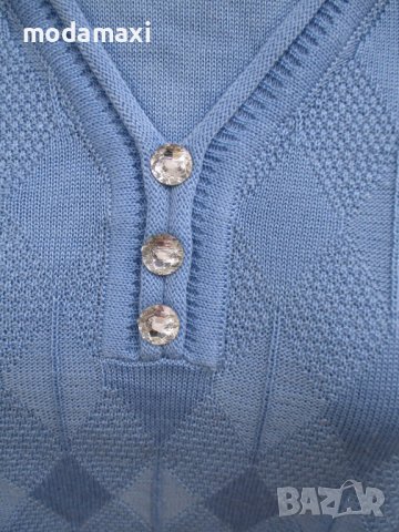 3XL Нов  син пуловер MAI , снимка 3 - Блузи с дълъг ръкав и пуловери - 42371054
