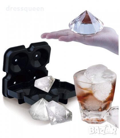 3228 Форма за лед Диамант - Силиконова, снимка 6 - Други стоки за дома - 34228858