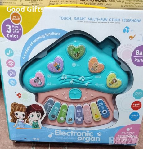 Бебешко пиано Къща, със звук и светлина, снимка 2 - Музикални играчки - 42875601