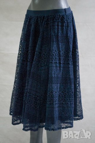 Тъмносиня пола от дантела Moodo - M, снимка 3 - Поли - 42792806