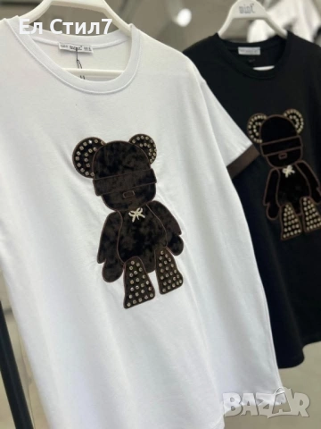 💙#Дамска #тениска с #мече Черно-С,М бял-М,Л 23лв/11.76€, снимка 3 - Тениски - 52265406