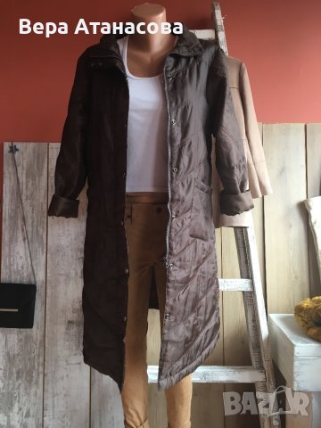 👜🥾🧥 Дълго олекотено, преходно яке в кафяв цвят👜 м/л☑️