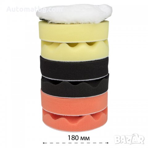 Комплект за полиране Automat, 7 броя, 180мм, снимка 2 - Аксесоари и консумативи - 32149357