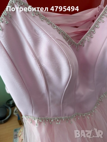 Официална/Бална рокля, размер L/XL, бледо розово, снимка 4 - Рокли - 54178878