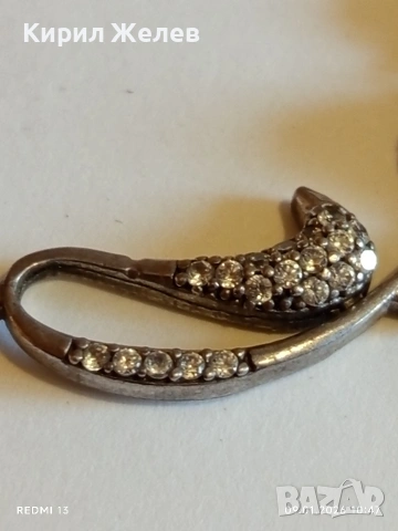 Сребърна гривна инкрустирана с кристали елегантна финна ювелирна изработка 52746, снимка 6 - Гривни - 53040933