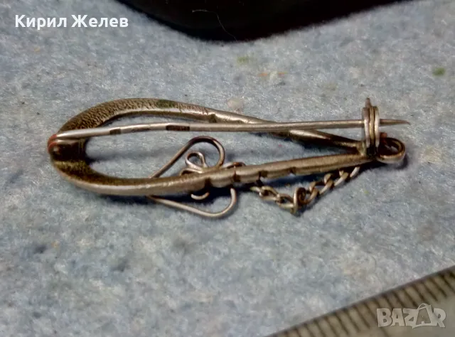 Стара РУСКА СРЕБЪРНА БРОШКА с 3 ПЕЧАТА СРЕБРО 875 СЪРП ЧУК в ПЕТОЛЪЧКА и ДРУГ РЪЧНА ИЗРАБОТКА 49746, снимка 6 - Антикварни и старинни предмети - 49150529