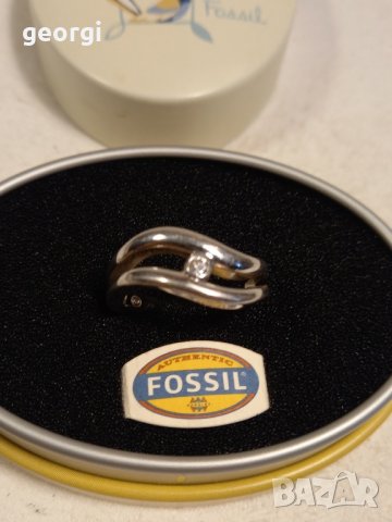 сребърен пръстен с камък Fossil , снимка 11 - Пръстени - 44278568
