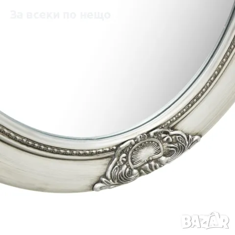 Стенно огледало, бароков стил, 50x70 см, сребристо, снимка 6 - Огледала - 48230831