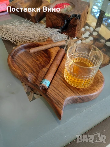 Пепелник за пури с място за чаша, снимка 3 - Декорация за дома - 50782543