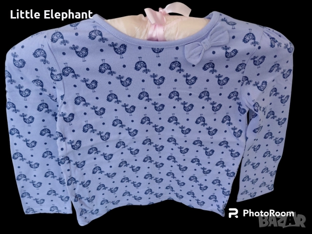 Блузка с дълъг ръкав за 3-4 год мом птички,колекция"Animals",Англия/нова