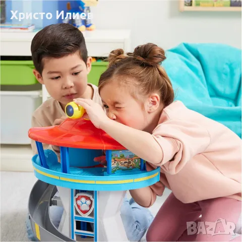 PAW PATROL Кула База Щаб квартира с асансьор 2 кучета и кола Чейс Пес Патрул, снимка 10 - Коли, камиони, мотори, писти - 48086508