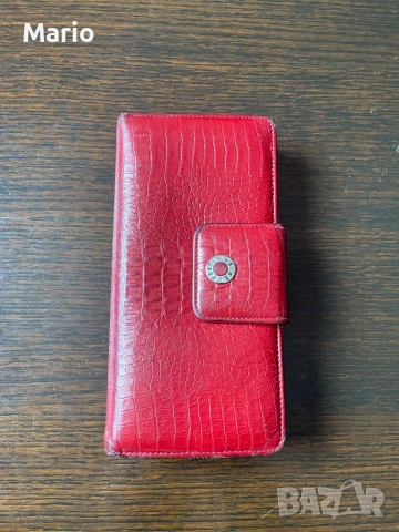 Petek дамски червен кожен портфейл