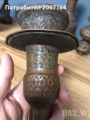 Голямо старинно наргиле от месинг, снимка 13 - Антикварни и старинни предмети - 44658629
