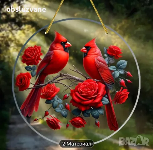 Слънчев уловител Червените птици, снимка 6 - Декорация за дома - 50350313