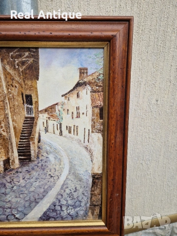 Превъзходна антикварна авторска майсторска картина масло върху платно , снимка 6 - Антикварни и старинни предмети - 54214004