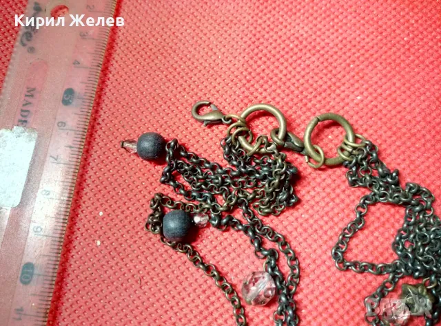 СТИЛНО ВИНТИДЖ АРТ МЕСИНГОВО КОЛИЕ ОГЪРЛИЦА 21165, снимка 6 - Колиета, медальони, синджири - 47309086