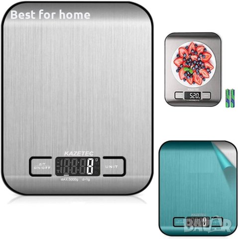 Цифрова кухненска везна,неръждаема стомана, LCD дисплей, 5кг, снимка 5 - Други стоки за дома - 42919093